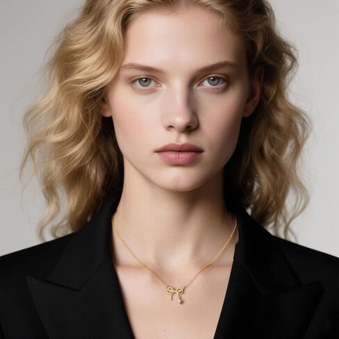 SLUYNZ 925 Sterling Silver Bow Choker Necklace for Women Teens CZ Bow Choker Necklace Pendant Bow Ribbon Necklace in Saudi Arabia