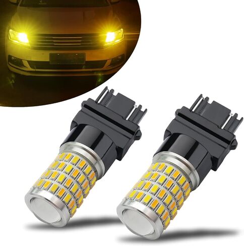 iBrightstar Super Bright 3157 4157 3155 3457 Switchback LED Bulbs with Projector Replacement for Daytime Running Lights/DRL and Turn Signal Lights, White/Amber in Kuwait