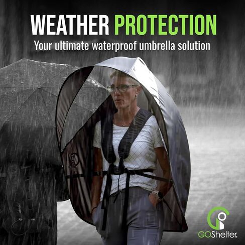 Backpack Umbrella Hands Free Canopy for Adults Hiking, Wearable Umbrella Hands Free, Travel, Wearable Canopy - Mariner Blue in Saudi Arabia