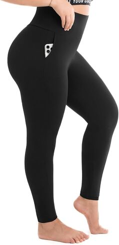 Sinophant Plus Size Leggings للنساء مع جيوب ، طماق XXL-4XL الممتدة للسيدات. in Kuwait