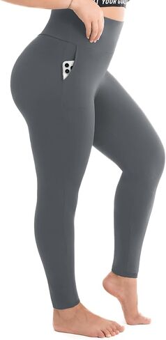 Sinophant Plus Size Leggings للنساء مع جيوب ، طماق XXL-4XL الممتدة للسيدات. in Kuwait
