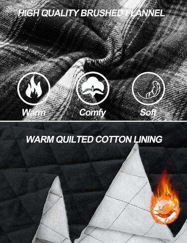 COOFANDY Men's Flannel Shirt Jackets Quilted Lined Plaid Jacket Long Sleeve Button Down Thick Winter Outwear Shackets in Saudi Arabia