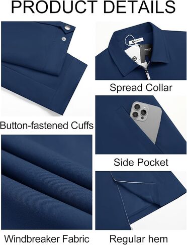 Runcati Mens Lightweight Jackets Full Zip Business Casual Windbreaker Fall Golf Coat Jacket with Pockets in Saudi Arabia