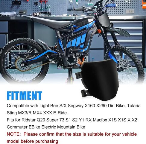 PSLER Electric Dirt Bike Number Front Plate with Zip Ties - PP Material Number Plate, Compatible with Light Bee S/X Segway X160 X260 Dirt Bike, Talaria Sting MX3/R MX4 XXX E-Ride, Black in Saudi Arabia
