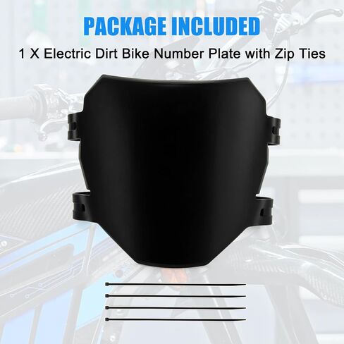 PSLER Electric Dirt Bike Number Front Plate with Zip Ties - PP Material Number Plate, Compatible with Light Bee S/X Segway X160 X260 Dirt Bike, Talaria Sting MX3/R MX4 XXX E-Ride, Black in Saudi Arabia