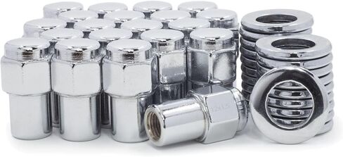 20 Lug Nuts 12X1.5 Chrome Flat Top Nut .75 Shank Center Washers for Pontiac,for Olds,for GMC,for Chevy,for Buick in Saudi Arabia