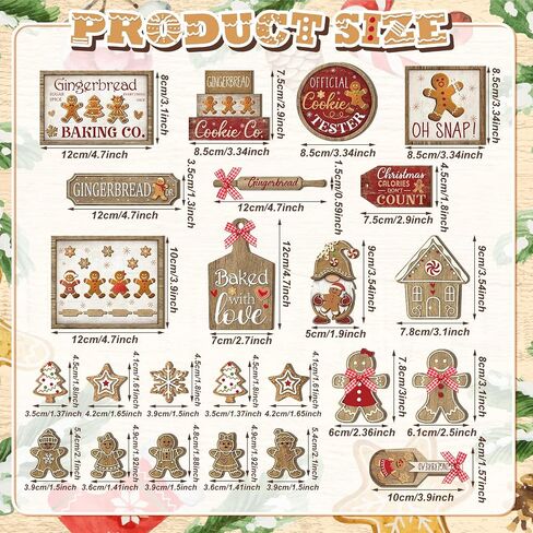 Shellwei 24 Pcs Christmas Tiered Tray Decor Wood Rustic Christmas Decoration for Home Table Shelf Christmas Winter Farmhouse Decor Xmas Trees Gnome Elk Snowflake Wooden Signs Buffalo Plaid Table Decor in Saudi Arabia
