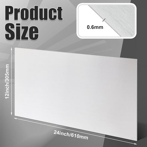 430 Stainless Steel Sheet Metal 48" x 96" 24GA Metal Plates Panel #4 Brushed Finish for Magnetic Mount Board Wall Food Truck Restaurant Crafting Kitchen Floor Trailer Garage Gym Office in Saudi Arabia