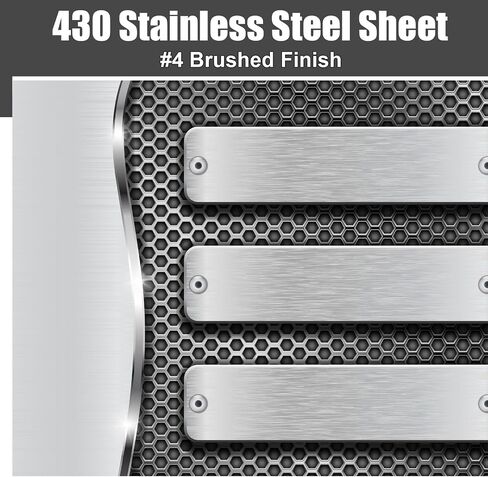 430 Stainless Steel Sheet Metal 48" x 96" 24GA Metal Plates Panel #4 Brushed Finish for Magnetic Mount Board Wall Food Truck Restaurant Crafting Kitchen Floor Trailer Garage Gym Office in Saudi Arabia