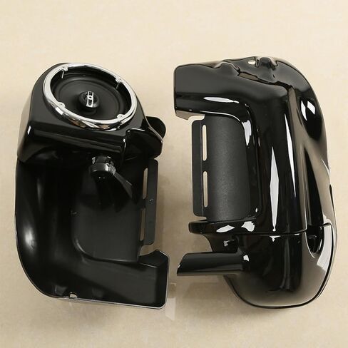 XFMT Motorcycles Vivid Black Lower Vented Leg Fairing W/SPEAKER BOX PODS & GRILLS لـ HARLEY TOURING ROAD KING GLIDE ROAD GLIDE ELECTRA GLIDE 2014-2024 in Saudi Arabia