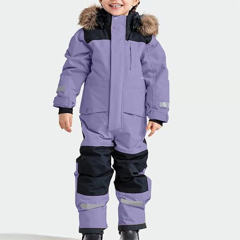 Girls Boys Snow Suits Kids Snowboarding One Piece Winter Warm Overalls Insulated Ski Suit Windproof Hooded Snowsuit in Saudi Arabia