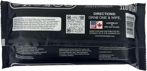 Intimate Wipes by INTIMACY KIT, 48 Large Hygiene Wipes, pH Balanced, Hypoallergenic, Fragrance Free, Infused with Vitamin-E, Chamomile & Aloe Vera, for Intimate Parts, Body & Face in Saudi Arabia