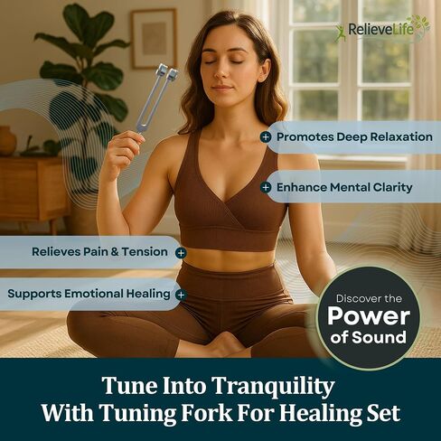 Tuning Forks for Healing Set (128Hz, 256Hz, 512Hz) – Tuning Fork Set with Reflex Hammer & Bag – Frequency Healing Devices & Sound Healing Instruments for Chakra Balancing, Yoga, Meditation & Therapy in Saudi Arabia