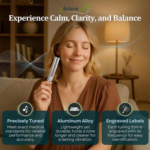 Tuning Forks for Healing Set (128Hz, 256Hz, 512Hz) – Tuning Fork Set with Reflex Hammer & Bag – Frequency Healing Devices & Sound Healing Instruments for Chakra Balancing, Yoga, Meditation & Therapy in Saudi Arabia