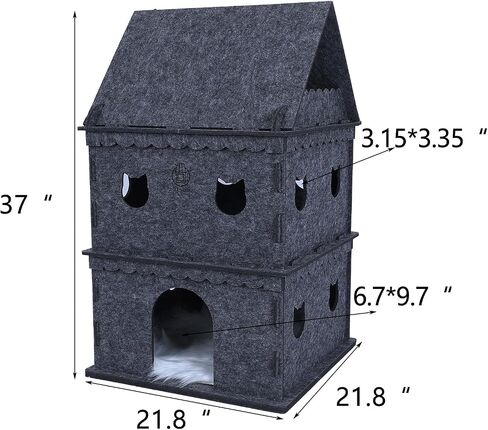 4-Storey Cat House for Indoor Cat Condos,Pet Cat Bed Cat Hideaway Strong Cat Castle for Multiple & Large Cats in Saudi Arabia