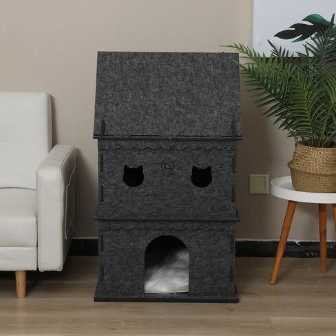 4-Storey Cat House for Indoor Cat Condos,Pet Cat Bed Cat Hideaway Strong Cat Castle for Multiple & Large Cats in Saudi Arabia