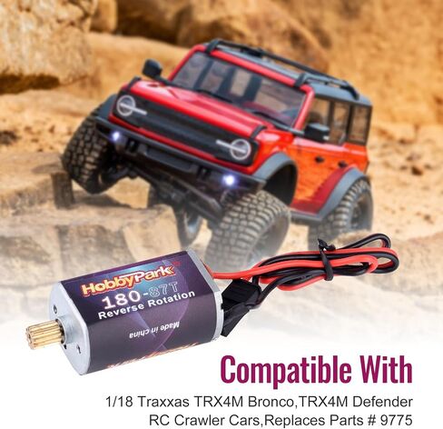 Hobbypark High Torque 180 87T Brushed Motor with Metal 11T Pinion Gear for TRX4M Upgrades 1/18 RC Crawler Car Replacement of 9775 in Saudi Arabia