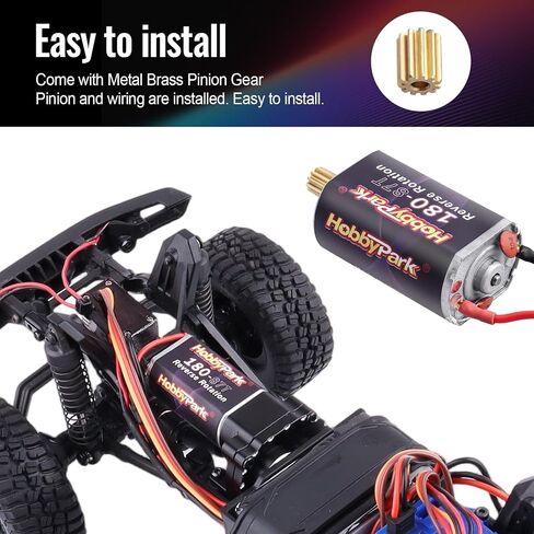 Hobbypark High Torque 180 87T Brushed Motor with Metal 11T Pinion Gear for TRX4M Upgrades 1/18 RC Crawler Car Replacement of 9775 in Saudi Arabia