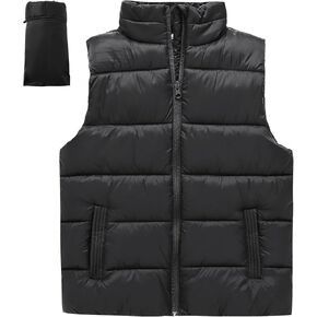 Packable Puffer Vest for Boys Lightweight Water-Resistant Kids' Outerwear Sleeveless Jacket with Zippered Pockets in Saudi Arabia