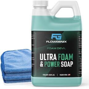 Ultra Foam & Power Foaming Car Wash Soap (16 oz) - Pressure Washer Foam Cannon Car Soap Shampoo - Made for Cars, Trucks, Motorcycles, RVs & More (Apple Scent) - Incl 2 Microfiber Towels in Saudi Arabia