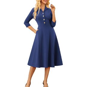 GRACE KARIN Fall Work Dresses for Women 2025,3/4 Sleeve Business Dress with Pockets,A-Line Office Professional Dresses in Saudi Arabia