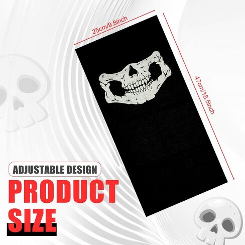 3 Pack Skull Balaclava Face Mask - Breathable Windproof Neck Gaiter for Motorcycle Riding, Skiing, Halloween Costume Accessories in Saudi Arabia