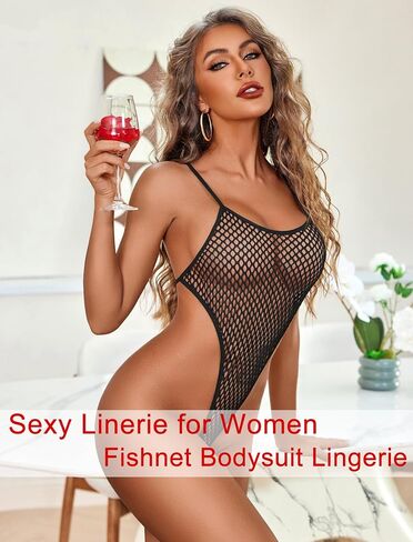 Avidlove Sexy Lingerie for Women Fishnet Bodysuit One Piece Teddy Lingerie Fish net Babydoll Nightwear in Saudi Arabia