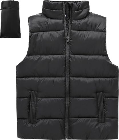 Packable Puffer Vest for Boys Lightweight Water-Resistant Kids' Outerwear Sleeveless Jacket with Zippered Pockets in Saudi Arabia