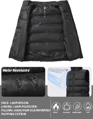 Packable Puffer Vest for Boys Lightweight Water-Resistant Kids' Outerwear Sleeveless Jacket with Zippered Pockets in Saudi Arabia
