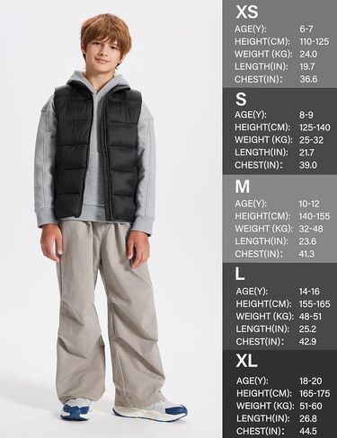 Packable Puffer Vest for Boys Lightweight Water-Resistant Kids' Outerwear Sleeveless Jacket with Zippered Pockets in Saudi Arabia