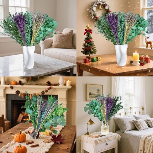 Fortunate Flower 120+ Pcs dried lavender and eucalyptus for Shower, Fresh Eucalyptus Plant Live Lavender Plants for Inside, Real Lavender Flowers Bundles Bouquet Dried Eucalyptus Stems Leaves for Vase in Saudi Arabia
