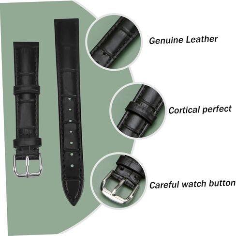 GALPADA Leather Watch Band with Pin Buckle Stylish Sweatproof Wrist Strap Durable Replacement Strap for Watch Re in Saudi Arabia
