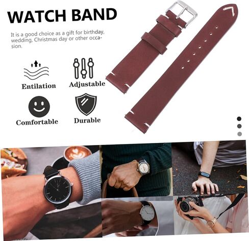 Leather Watch Strap for Men Women Thin Replacement Band Stylish Design for Everyday Wear Special in Saudi Arabia