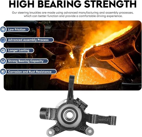 Tadamark Front Left Deft Touring Knuckle & Wheel Bearing مجموعة ملائمة لشيفروليه أفيو 2004-2011 ، ل AVEO5 2007-2011 ، ل PONTIAC G3 2009-2010 ، 96535190 96870493 96870491 ، 4 Lugs Driver Side in Kuwait
