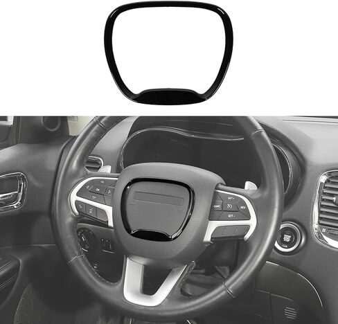 CheroCar Central Control Steering Button Frame Trim Car Interior Decoration Fit for Dodge Challenger Durango Charger 2015-2025 Interior Accessories,Black Carbon Fiber in Saudi Arabia