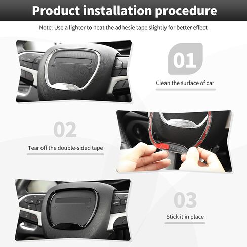 CheroCar Central Control Steering Button Frame Trim Car Interior Decoration Fit for Dodge Challenger Durango Charger 2015-2025 Interior Accessories,Black Carbon Fiber in Saudi Arabia