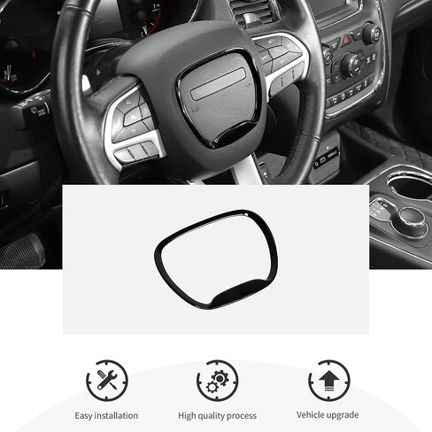CheroCar Central Control Steering Button Frame Trim Car Interior Decoration Fit for Dodge Challenger Durango Charger 2015-2025 Interior Accessories,Black Carbon Fiber in Saudi Arabia