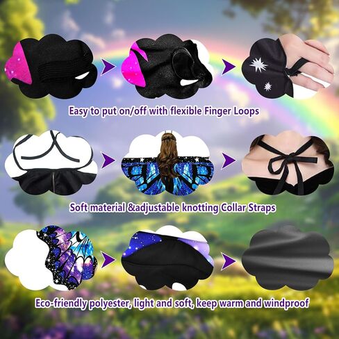 زي فراشة الطباعة على الوجهين للنساء ، أجنحة فراشة البالغين للمرأة ، أزياء الهالوين الخيالية الجناح in Kuwait