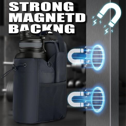 Magnetic Gym Bag for Men and Women, Gym Accessories, Magnetic Water Bottle Holder with Strap for Fitness, Travel in Saudi Arabia