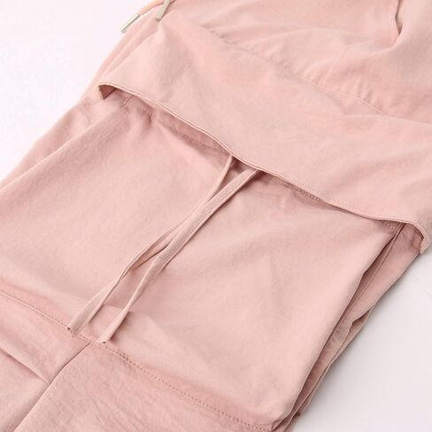 Women's Cargo Pants Drawstring High Waist Straight Wide Leg Womens Petite Pant Office Loose Fit Streetwear Pants in Saudi Arabia