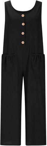 Jumpsuits for Women Cotton Linen Wide Leg Romper Sleeveless Wide Leg Rompers Summer One Piece Casual Loose Jumpsuits in Saudi Arabia