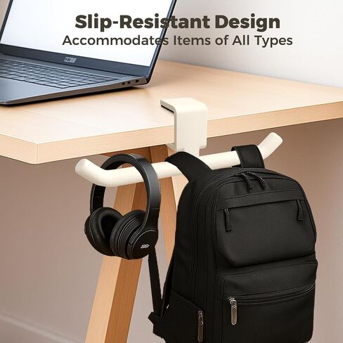 80-lb Heavy-Duty Bag Hook for Desk or Table,Adjustable Purse Hanger,Purse Hook,Backpack Holder for Table & Handbag Hanger,Space-Saving Organizer for Classroom, Dorm Office,Home,and Cafe Tables (Black) in Saudi Arabia