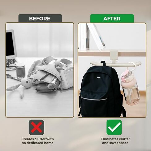 80-lb Heavy-Duty Bag Hook for Desk or Table,Adjustable Purse Hanger,Purse Hook,Backpack Holder for Table & Handbag Hanger,Space-Saving Organizer for Classroom, Dorm Office,Home,and Cafe Tables (Black) in Saudi Arabia