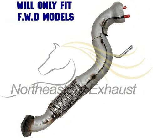 Exhaust Resonator Pipe Compatible for 2008-2019 Nissan Rogue 2.5L | Stainless Steel | Northeastern Exhaust | Free Gasket and Clamps Included | Automotive Replacement Part in Saudi Arabia