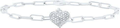 المجوهرات بواسطة Lux Sterling Silver-LITE-LOTE 1/5 CTW سوار قلب الماس الطبيعي (7 بوصات) in Saudi Arabia