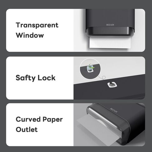 300+ Multifold Paper Towel Dispenser Large Capacity Wall Mount Tissue Dispensers with Smart Lock, 12.0" L x 3.8" W x 30.3" H, White in Saudi Arabia