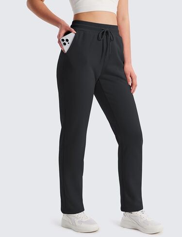MAGCOMSEN Women's Sherpa Lined Sweatpants Winter Warm Fleece Pants Water Resistant Thermal Pants for Lounge Outdoor Snow in Saudi Arabia