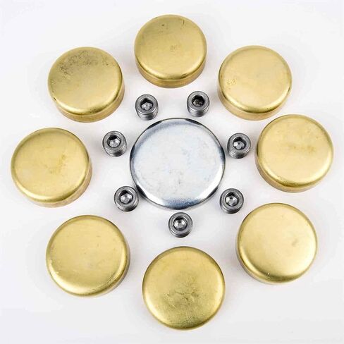 JEGS BRASS FREESE SLIP KIT | يناسب 1965-1990 Big Block Chevy 396-454 Mark IV | صنع في الولايات المتحدة | Includes 16 Plugs in Kuwait