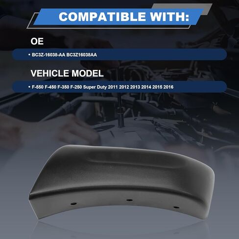 Molding Bumper Fender Trim Bar Fits for 2011-2016 F-250 F-350 F-450 F-550 Super Duty Bumper Corner End Cap Panel BC3Z16038AA Black (Right Passenger Side) in Kuwait