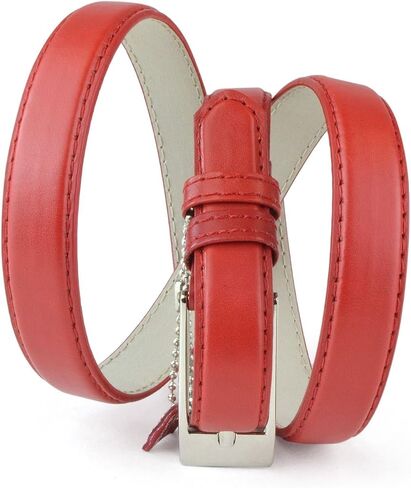 Belle Donne - Women's Solid Color Faux Leather 3/4" Belt w/Metal Square Buckle in Kuwait